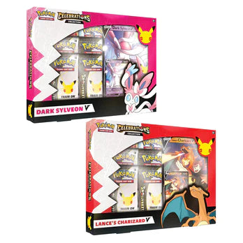 POKEMON Celebrations Collections V Box Lance's Charizard V and Dark Sylveon V (Pair)